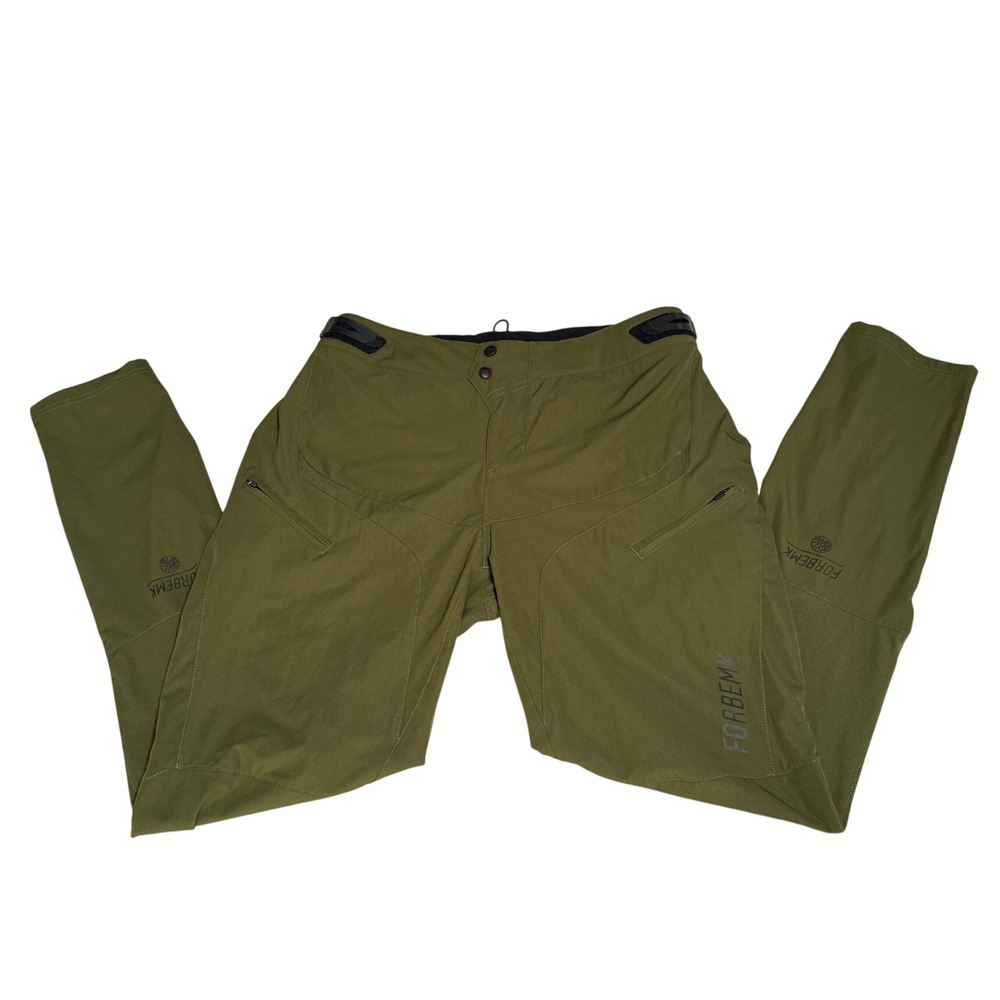 Forbemk Mountain Bike Pants Olive Green MTB Trail Cycling Tapered Mens Size XL